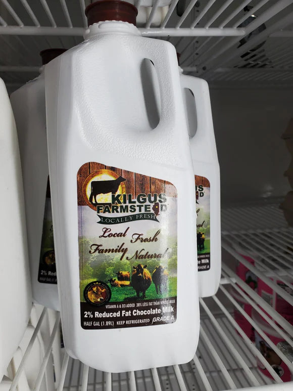 Kilgus Farmstead milk jug in a refrigerator